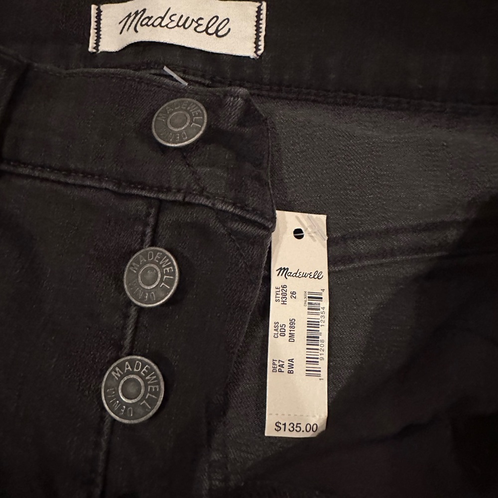 Madewell Button Up + Distressed High Waisted Grey Washed Jeans - NWT